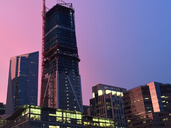 city view of a skyline at night